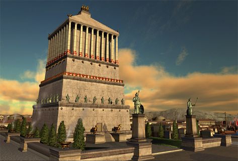 Mausoleum at Halicarnassus Ancient Wonders Of The World, Mausoleum At Halicarnassus, 7 Wonders Of The World, Seven Wonders Of The World, Ancient Greek City, Cc Cycle 1, Gardens Of Babylon, Hanging Gardens, Learn History