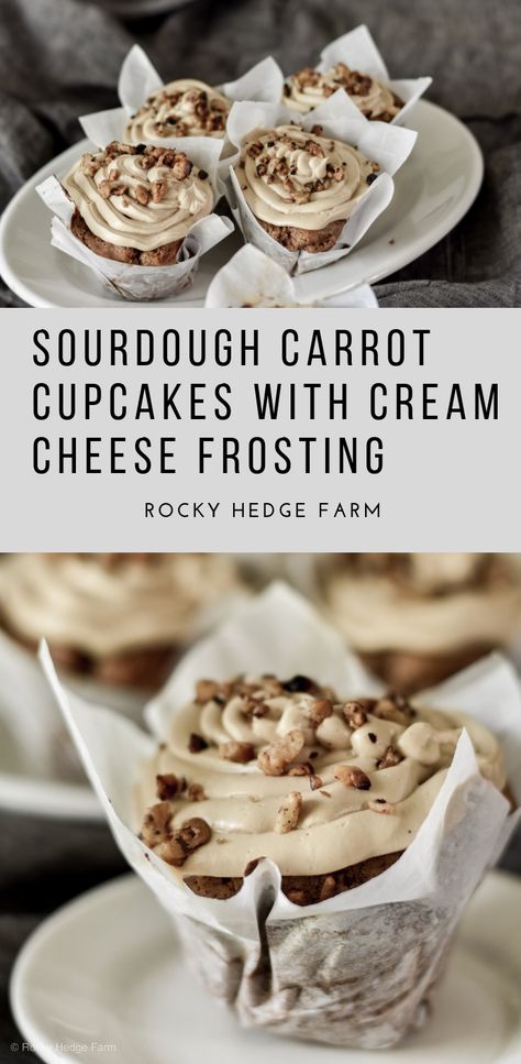 Sourdough Carrot Cake, Muffins With Cream Cheese Frosting, Muffins With Cream Cheese, Recipe Using Sourdough Starter, Savory Cakes, Sourdough Starter Discard Recipe, Carrot Cake Muffins, Gluten Free Sourdough, Homemade Sourdough Bread