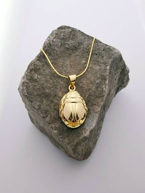 ***** CHRISTMAS OFFER *****FREE EXPRESS SHIPPING ON ORDERS OF 99$ OR MORE TO ALL US CUSTOMERS.Nothing you need to do, simply we will automatically upgrade your order to Express shipping when you buy for 99$ or more.Gold Scarab Necklace, 14k Gold Vermeil over Sterling Silver, Egyptian Beetle, Scarab pendant, Gold Scarab Jewelry.Scarab amulets were used by ancient Egyptians for their magical rejuvenating properties, they were to give powers of protection or renewal for the wearer. Scarabs found of Beetle Scarab, Scarab Jewelry, Scarab Necklace, Egyptian Beetle, Scarab Pendant, Egyptian Inspired, Egyptian Scarab, Egyptian Jewelry, Silver Chain Style