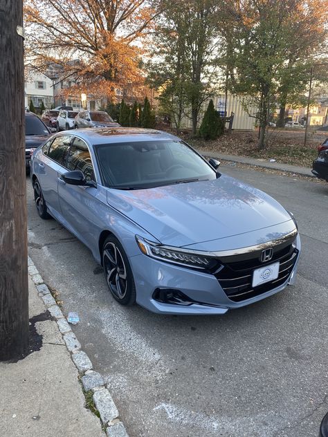 2022 Honda Accord Sport Sonic Grey, 2022 Honda Accord, Best Cars For Teens, Car Life Hacks, Car For Teens, Honda Civic Sport, Honda Accord Sport, Girly Car Accessories, Girly Car