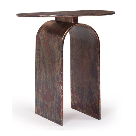 Vault Side Table – Oxidized-Union Home Furniture-UNION-LVR00749-Side Tables-1-France and Son Brown Side Table, Accent Side Table, Studio Furniture, Side And End Tables, Drink Table, Burke Decor, Copper Finish, Vaulting, Occasional Chairs