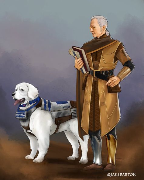 Jake Bartok @JR_Bartok  And because you can only post 4 images at once. You can’t forget the tired, neurotic scholar and his loyal but chaotic dog friend. Jake Bartok, Fantasy Star, Star Wars Concept Art, Original Trilogy, R2 D2, Star Wars Artwork, Geek Art, Star Wars Fan Art, Star Wars Pictures