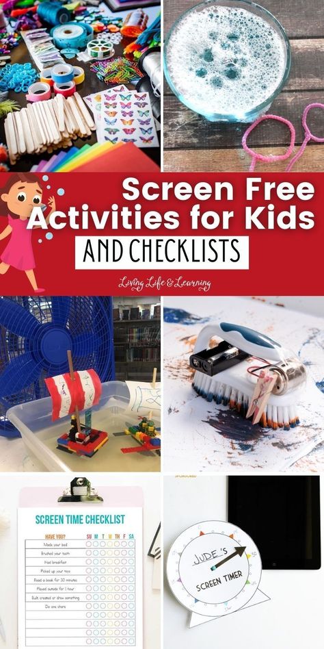 Are you looking for fun activities for your kids that do not involve   screens and technology? These fun and engaging homeschool screen free   activities for kids and checklists will help moms limit their child's   screen time and unplug them from too much screen radiation. Check out   the fun list! Non Screen Activities, Detox For Kids, Screen Free Activities For Kids, Homeschooling Elementary, Curriculum Kindergarten, Screen Free Kids, Limit Screen Time, Routine Cards, Adulting 101