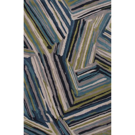 Available at Rug & Home! This geometric design is constructed of 100% wool and is vibrantly dyed. #geometric #blue #green Funky Rug, Pick Up Sticks, Rug Patterns, Jaipur Rugs, Moroccan Blue, Jaipur Living, Christmas Central, Blue Hand, Throw Rug