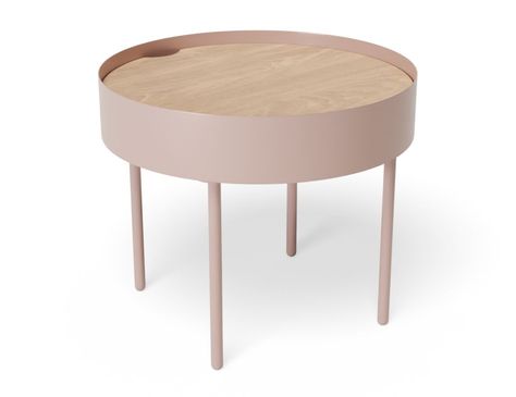 The Round Pink Tao Side Table is a stylish and eye-catching addition to any office or hospitality space. The unique dusty pink color gives this side table a touch of femininity and sophistication that will complement any decor. With its compact size of 500mm in diameter and 420mm in height, this side table is the perfect size for smaller spaces and can be used as a standalone piece or as part of a larger furniture arrangement. The combination of natural ash veneer and powder-coated steel constru Modern Bed Side Table, Pink Side Table, Ash Table, Small Round Side Table, The Tao, Pink Powder, Bed Side Table, Bedside Table Storage, Modern Bedside Table