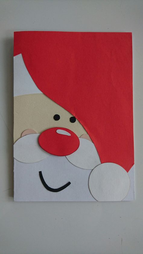 Santa Claus Kids Crafts, Santa Claus Card, Christmas Cards Handmade Kids, Santa Claus Crafts, Christmas Cards Kids, Christmas Arts And Crafts, Christmas Card Art, Christmas Card Crafts, Christmas Classroom