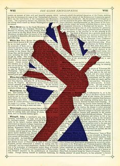 British Party, British Things, Jack Flag, Upcycle Books, Dictionary Art Print, Union Jack Flag, Dictionary Art, British Flag, London Love