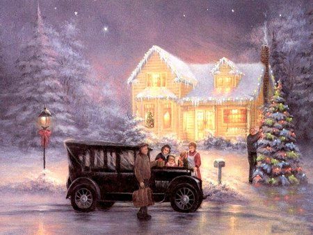 OLD TIME CHRISTMAS - Thomas Kinkade Art, Thomas Kinkade Paintings, Thomas Kincaid, Thomas Kinkade Christmas, Kinkade Paintings, Old Time Christmas, Art Thomas, Art Challenges, Winter Schnee