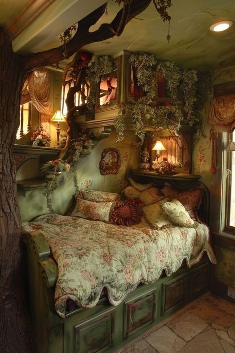 Whimsical Room Design, Room Ideas Whimsical, Room Idea For Small Rooms Bedroom, Teen Cottagecore Bedroom, Painting Ideas On Walls Bedrooms, Aesthetic Rooms Bedrooms, Fantasy Room Aesthetic, Simple Aesthetic Room Ideas, Cozy House Ideas