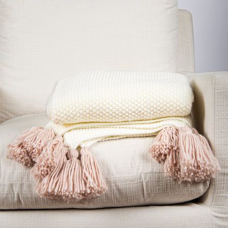 Light Pink Throw Blanket, Light Pink Blanket, Large Tassels, Tactile Design, Cable Knit Throw Blanket, Bedroom 2024, Pink Throw Blanket, Cream Throw, Cable Knit Throw