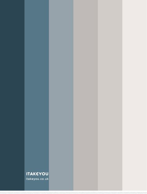 Deep Blue Interior Paint, Color Pallets Blue Gray, Grey And Teal Color Palette, Petrol Blue Colour Palette, Teal Blue Palette, Marine Color Palette, Colour Scheme For Bedroom, Blue Gray Color Palette, Teal And Grey Bedroom