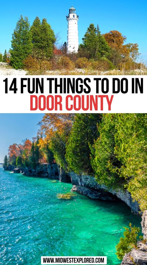 Fun Things to do in Door County Wisconsin Vacation, Exploring Wisconsin, Travel Wisconsin, Door County Wi, Door County Wisconsin, Cool Things To Do, Midwest Travel, Wisconsin Travel, Wisconsin Dells