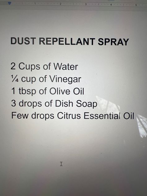 Best ever! Dust Repellant Spray, Dust Spray, Dust Repellent, Natural Cleaning Products Diy, Cleaning Stuff, Diy Cleaning Solution, Homemade Cleaning Solutions, Money Savers, Cleaning House