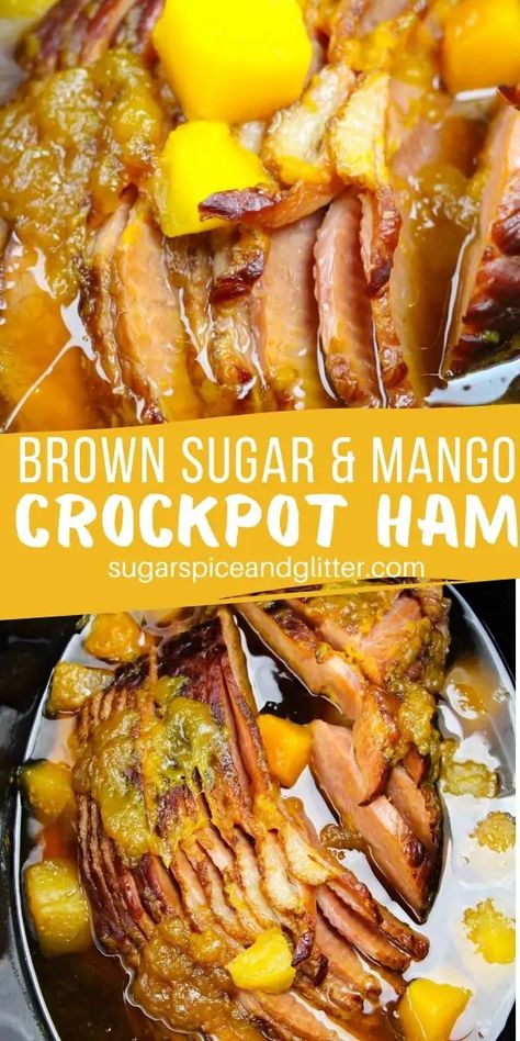 If you're not a huge fan of pineapple's acidity, you need to try this Mango Brown Sugar Crockpot Spiral Ham, a sweet, salty and umami option for Easter supper or Christmas Ham In Crockpot Recipe, Crockpot Ham Recipe, Crockpot Spiral Ham, Ham In Crockpot, Easter Supper, Old Fashioned Gingerbread, Cooking Spiral Ham, Cook A Ham, Ham Recipes Crockpot