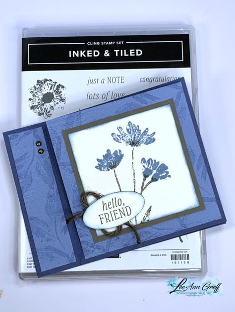 Su Inked And Tiled Cards, Inked And Tiled Stampin Up Cards, Stampin Up Inked And Tiled, Inked And Tiled, Earthen Textures, Designer Paper Cards, Stampin Up Birthday Cards, Easy Cards, Fun Folds