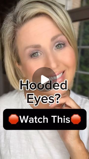 Dawn Meyer | Mature Makeup Mentor | Over 50 Beauty & Easy Style on Instagram: "I'm so glad you're here!🥰🥰  Tired 😴of seeing hooded eyelid tips from those without hooded eyes?  Me too!!   I'm 56 and I legit have hooded eyes!  My lids literally rest on my lash line!    📣📣📣📣Before the details, make sure to save this video - you're going to want to refer back to it.  📣📣📣📣Also comment the word LINK and I'll send you everything I used in this tutorial.   I invented this little hack on my own 30 years ago and swear by it!!!  Using a matte white shadow, I create the illusion of a lid I don't have.  Using a transition color high above on the brow bone helps open the eyes....especially when creating that triangular darker shade right in the center aiming toward the eyebrow.  I connect the Eyelid Tape Hooded Eyes, Eye Shadow For Hooded Eyes, Hooded Eyes Makeup, Makeup For Downturned Eyes, Hooded Eyes Tutorial, Eye Makeup For Hooded Eyes, Concealer Tricks, Eyeshadow For Hooded Eyes, Hooded Eye Makeup Tutorial