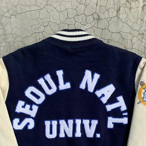 @nomads.hunt on Instagram: "ID: Official Seoul Univ Varsity Jacket Size: Medium (23 - 26) Add: Cotton material. Issue: None. No stains :)) I know y’all waiting Sold ⚡️" Seoul National University Uniform, Seoul National University Aesthetic, Seoul National University, Dream University, 2024 Board, Kpop Random, National University, Hello Kitty Themes, Instagram Id