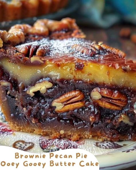 Ooey Gooey Butter Cake, Pecan Desserts, Gooey Cake, Gooey Butter, Gooey Butter Cake, Butter Cake Recipe, Fair Food, Pecan Cake, Thanksgiving Food Desserts