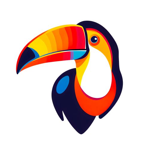 "Illustration de toucan en style dessin vectoriel" Whimsical Mural, Toucan Tattoo, Toucan Drawing, Toucan Illustration, Toucan Art, Toco Toucan, Mandala Rock Art, Easy Love Drawings, Fused Glass Artwork