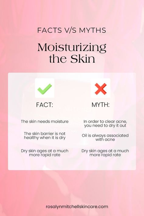 Skin Myths, Skincare Myths, Skin Care Myths, Skins Quotes, Skin Facts, Moisturized Skin, Tips Skincare, Natural Aging, Clear Acne