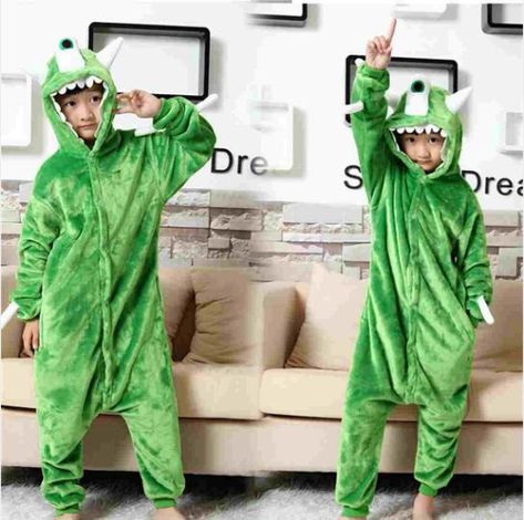 Green Monsters Mike Wazowski Onesie Pajamas Animal Kigurumi For Kids Couples Onesies, Pyjamas Onesie, Matching Onesies, Halloween Onesie, Duo Halloween Costumes, Cute Couple Halloween Costumes, Matching Halloween, Onesie Pajamas, Photo Poses For Couples