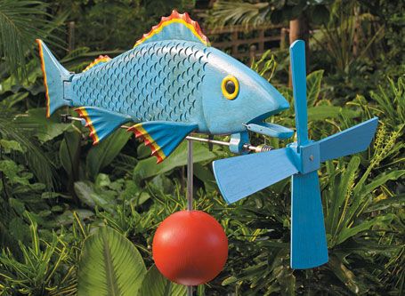 This Fish Whirligig moves its mouth and tail when the wind blows. Make it with step-by-step plans from Woodsmith Plans Garden Whirligig, Woodsmith Plans, Whirligigs Patterns, Intarsia Wood Patterns, Woodworking Plans Patterns, Easy Wood Projects, Wood Carving Patterns, Project Plans, Woodworking Projects Plans