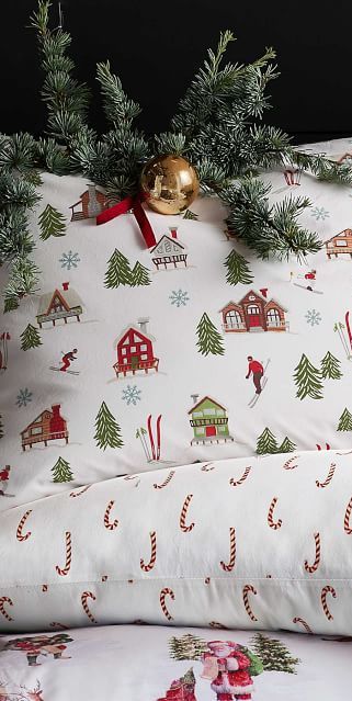 Ski Lodge Christmas, Lodge Christmas, Christmas Sheets, Holiday Bed, Christmas Duvet Cover, Christmas Duvet, Christmas Bedding Set, Christmas Lodge, Christmas Bedding