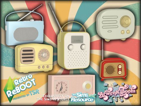 80s Diner, Sims 4 Retro, Sims Furniture, Sims 4 Decades Challenge, Sims 4 Clutter, Retro Radios, Free Sims 4, Play Sims, Casas The Sims 4