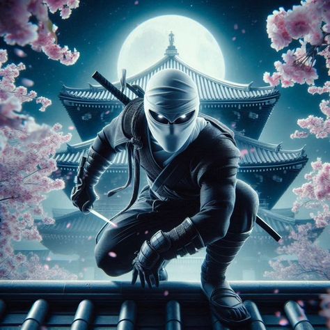 White ninja Samurai Profile, White Ninja Art, Red Ninja Wallpaper, Shadow Ninja Art, Dark Ninja Wallpaper, 3d Ninja, Neon Ninja, White Ninja, Deep Wallpaper