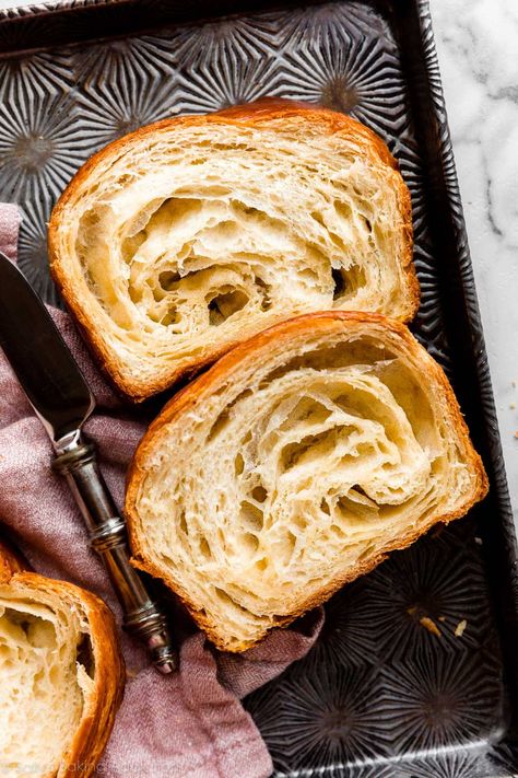 Croissant Bread Loaf (Recipe & Video) - Sally's Baking Addiction Bread Loaf Recipe, Blueberry Bread Recipe, Jelly Roll Cake, Croissant Bread, Homemade Croissants, Croissant Dough, Croissant Recipe, Sally's Baking, Clam Recipes