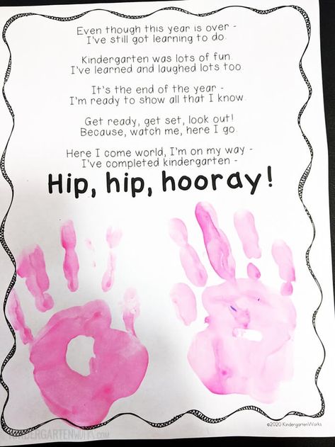 end of the year kindergarten handprint poem | KindergartenWorks Me And My Teacher Handprint Poem, End Of The Year Handprint Preschool, End Of Kindergarten Poem, Last Day Of School Handprint Poem, Goodbye Kindergarten Poem, Kindergarten Handprint Poem, End Of Year Handprint Craft, Preschool Handprint Poem, Handprint Poems