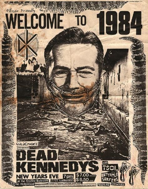 In the age of Photoshop and Internet, Trump has already become the subject of memes, which are kind of the flyer of the new millennium. Now that he is *shudder* POTUS, he is destined for mockery like almost no other president before him. I think G.W.B. sighed in relief when Dead Kennedys Poster, Dead Kennedys, Punk Poster, Concert Flyer, Punk Art, Hardcore Punk, Sophomore Year, Rock Posters, Gig Posters