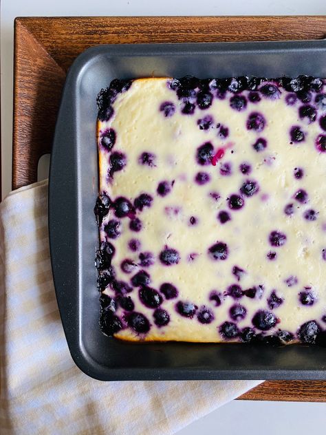 This is one of my family's favourite summertime dessert recipes. Its fresh, creamy, and can be enjoyed warm or cold. Flan Cake, Blueberry Coffee Cake, Cake Bars, Springform Pan, Desserts To Make, Frozen Fruit, Frozen Blueberries, Fresh Berries, Family Favorites