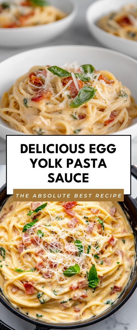 Image for Delicious Egg Yolk Pasta Sauce Egg Yolk Pasta Recipes, Eggs And Pasta Recipes, Egg Yolk Pasta Sauce, Egg Yolks Recipes, Pasta With Egg Yolk, Egg Pasta Sauce, Egg Yolk Pasta, Pasta With Egg, Rich Restaurant