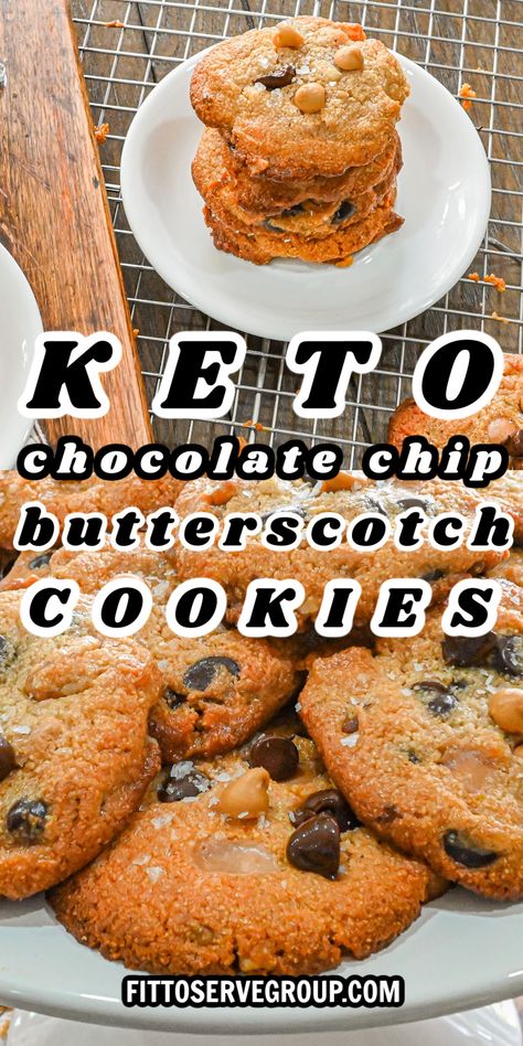 These Keto Chocolate Chip Butterscotch cookies are the perfect treat for any low-carb, keto diet. They're soft and chewy with the perfect amount of butterscotch flavor! keto chocolate chip butterscotch cookies | low carb chocolate chip butterscotch cookies | sugar-free chocolate chip butterscotch cookies #ketochocolatechipbutterscotchcookies #sugarfreebutterscotch #sugarfreechocolatechipbutterscotchcookies Keto Butterscotch Cookies, Keto Butterscotch, Chocolate Chip Butterscotch Cookies, Butterscotch Cookies Recipes, Almond Flour Desserts, Butterscotch Chip Cookies, Sugar Free Desserts Easy, Butterscotch Cookies, Ketogenic Desserts