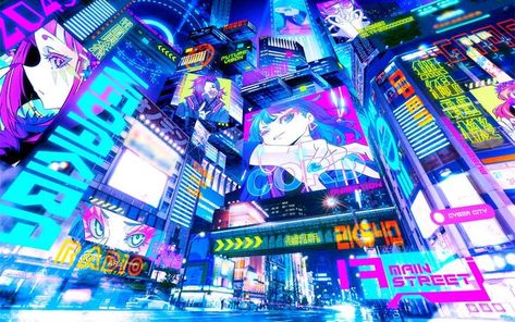 Cyberpunk Aesthetic, Cyberpunk City, Neon Aesthetic, Futuristic Art, Futuristic City, Cyberpunk Art, Pretty Wallpapers Backgrounds, City Buildings, Sketchbook Art Inspiration