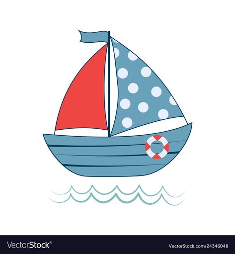 Baby Vector, Boat Cartoon, Boat Illustration, Baby Boy Themes, Boat Drawing, Pumpkin Vector, Summer Banner, Boat Print, Sea Decor