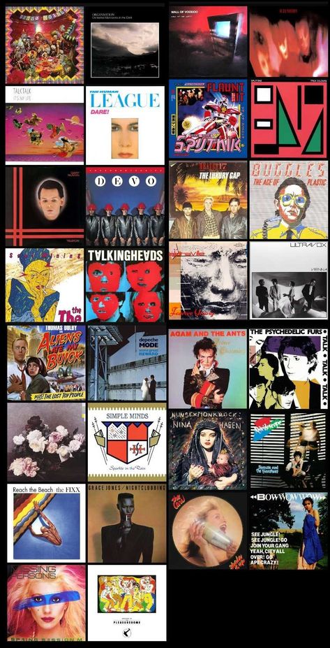 1980s famous music vinyl records Synth Pop 80s, New Wave Style 80s, 80s New Wave Aesthetic, New Romantics 80s, New Wave Fashion 80s, 80s New Wave, Gary Numan, New Wave Music, Nina Hagen