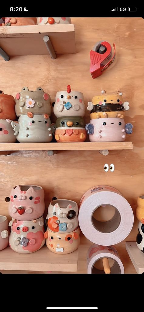 Ceramic Mugs Cute, Cool Clay Ideas Aesthetic, Clay Jar Ideas Aesthetic, Cute Clay Cups, Cute Clay Cup Ideas, Aesthetic Pinch Pot Ideas, Cute Clay Mugs Diy, Diy Clay Mug, Small Clay Things