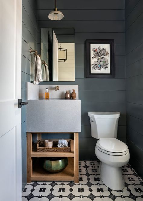 katie-davis-powder-bath Half Bathroom Paint Colors, Half Bath Paint Colors, Cozy Bedroom Paint Colors, Small Dark Bathroom, Powder Room Paint Colors, Benjamin Moore Bathroom, Powder Room Paint, Small Bathroom Paint, Office Paint Colors