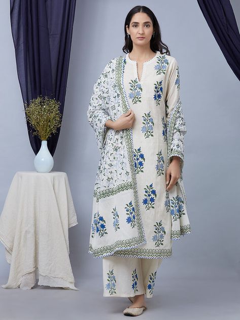 Block Print Kurti Designs, Cotton Dress Pattern Indian, Plazzo Set, Suits For Women Indian, Printed Kurti Designs, डिजाइनर कपड़े, Cotton Dress Pattern, Block Printed Suits, Trendy Sewing Patterns