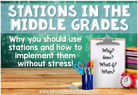 Science Stations, Middle School Math Classroom, Math Centers Middle School, English Education, Learning Stations, Middle School Reading, Secondary Math, Ela Classroom, 6th Grade Math