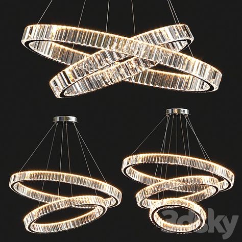 Crystal Ring Chandelie_2 - Pendant light - 3D model Crystal Ring, Crystal Rings, In 3d, Pendant Light, Nursery, Exterior, Models, Hotel, Lighting