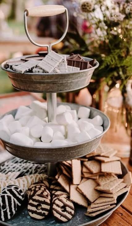 trending-wedding-S’mores-Bar-food-station-ideas - Front Range Event Rental Smores Bar Wedding, Smores Bar Party, Smores Party, Smores Bar, Bonfire Party, Food Bars, S'mores Bar, Food Stations, Wife Material