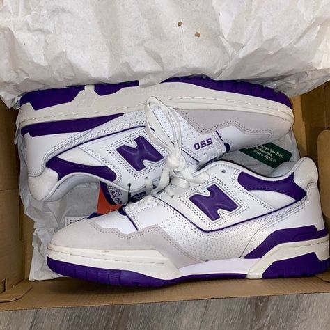 BRAND NEW **NEW BALANCE 550 ‘White Purple’** New Balance 550 White Purple, New Balance Shoes Purple, New Balance 550 Purple, Purple New Balance, 550 New Balance, Nb 550, Purple Sneaker, New Balance 550 White, Balance 550