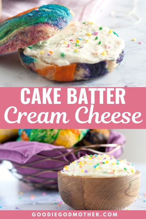 Whip up the perfect cake batter cream cheese spread with ingredients you likely already have on hand! This recipe tastes like cake batter, but uses NO artificial flavoring.   #easyrecipes #creamcheese #brunchideas #breakfastideas #kidrecipes Cake Batter Cream Cheese, Flavored Cream Cheese, Flavored Cream Cheeses, Bundt Recipes, Cream Cheese Spread, Christmas Sweet Treats, Meat Casserole, Cocktail Appetizers, Cream Cheese Spreads