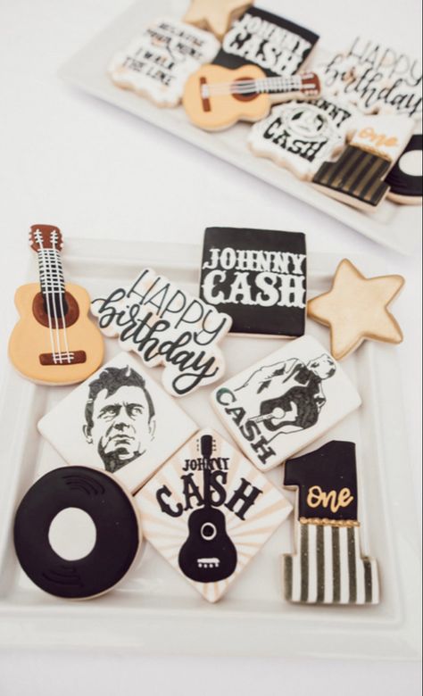 Johnny Cash Birthday, First Birthday Theme Boy, Rock And Roll Birthday, 85th Birthday, 1st Birthday Party Themes, 26th Birthday, First Birthday Themes, Boy First Birthday, Johnny Cash