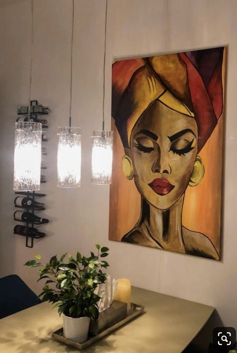 Acrylic Canvas Painting For Living Room, Painting Ideas On Canvas Woman, Women Painting Acrylic, Living Room Acrylic Painting, Acryl Painting, African Paintings, Canvas For Beginners, Afrikaanse Kunst, Canvas Painting Ideas