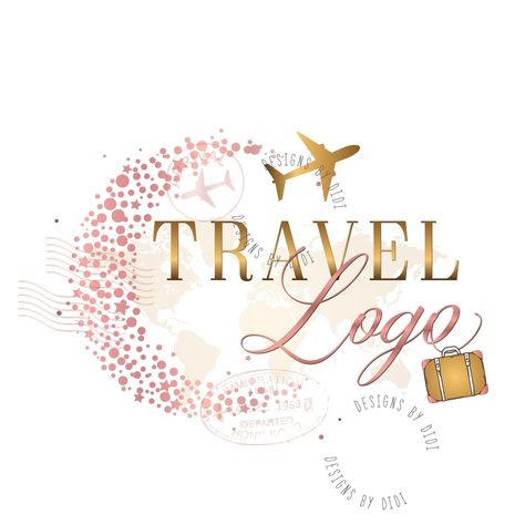 Travel Logo, Travel Agent Logo, Travel Business Logo, Travel Agency Logo, Travel Graphic Design, Travel Branding Package, Travel Vector Logo - Etsy #agencylogo☺️ Logo Tourism, Graphic Design Travel, Travel Agent Logo, Travel Graphic Design, Logo Voyage, Travel Branding, Rose Gold Logo Design, Travel Agency Logo, Travel Vector