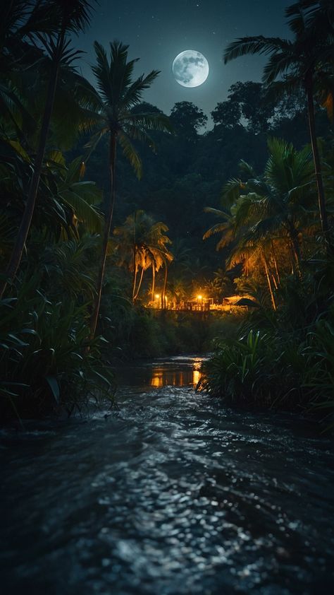 Jungle At Night, Panorama Alam, Couple Wallpaper Relationships, Camera Wallpaper, Jdm Wallpaper, Digital Art Gallery, Emotional Photography, Beauty Art Drawings, Landscape Art Painting